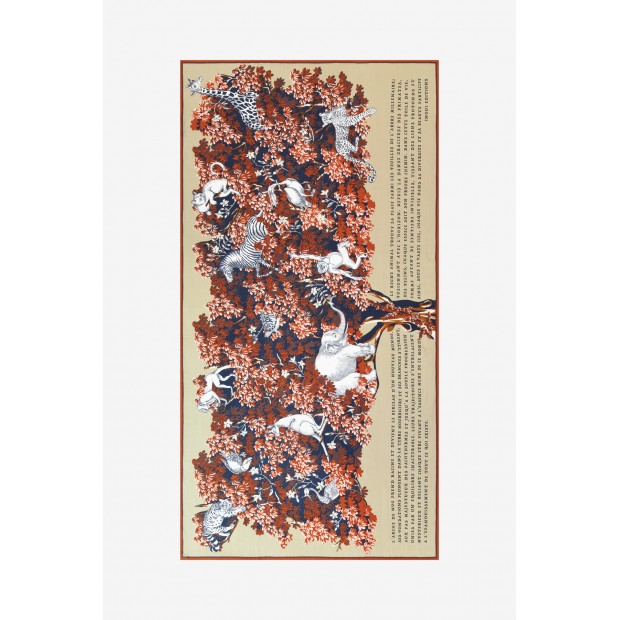 Inoui Editions šilko ir medvilnės skara BESTIAIRE POWDER